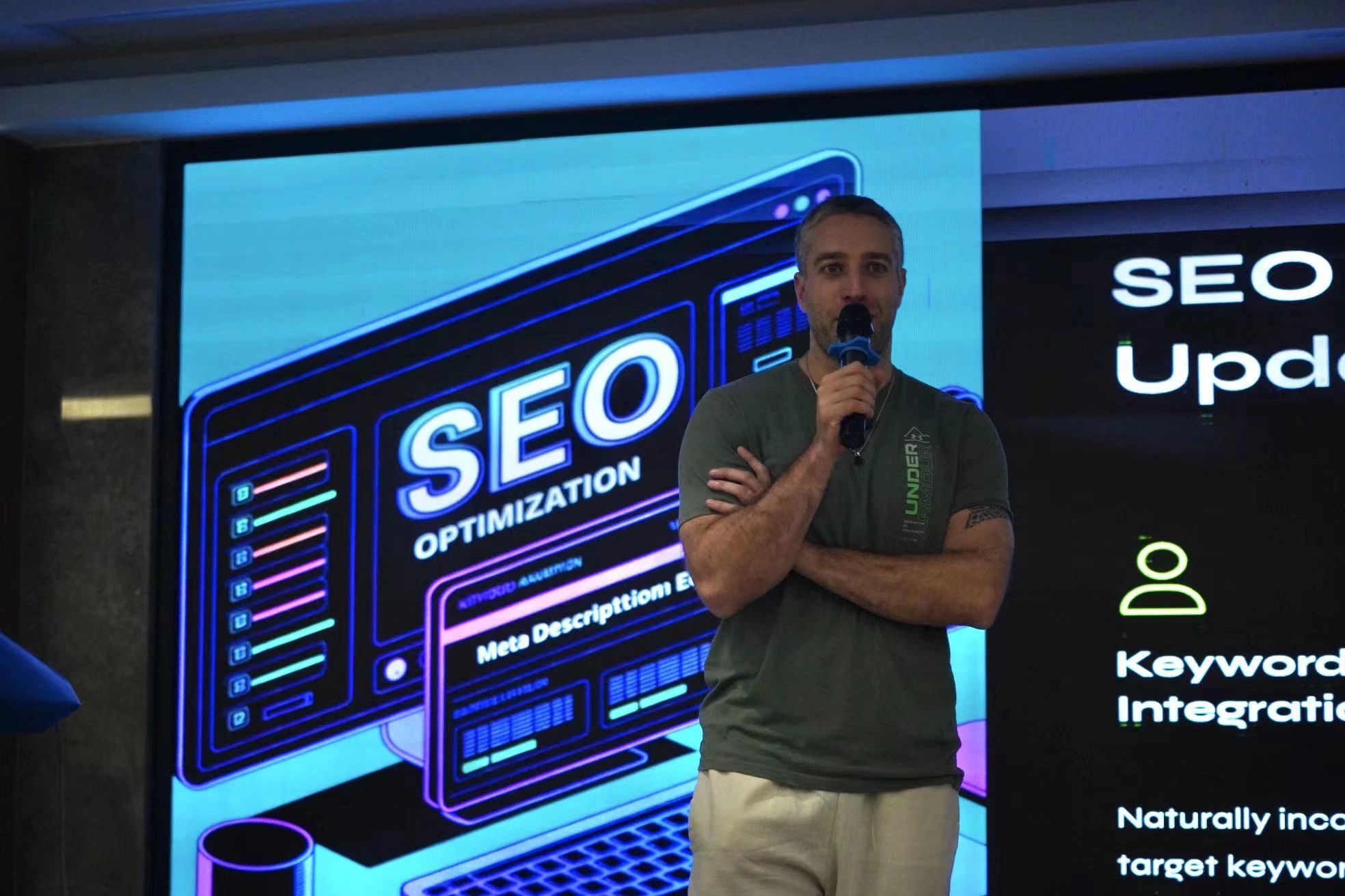 Yury speaking at international conference